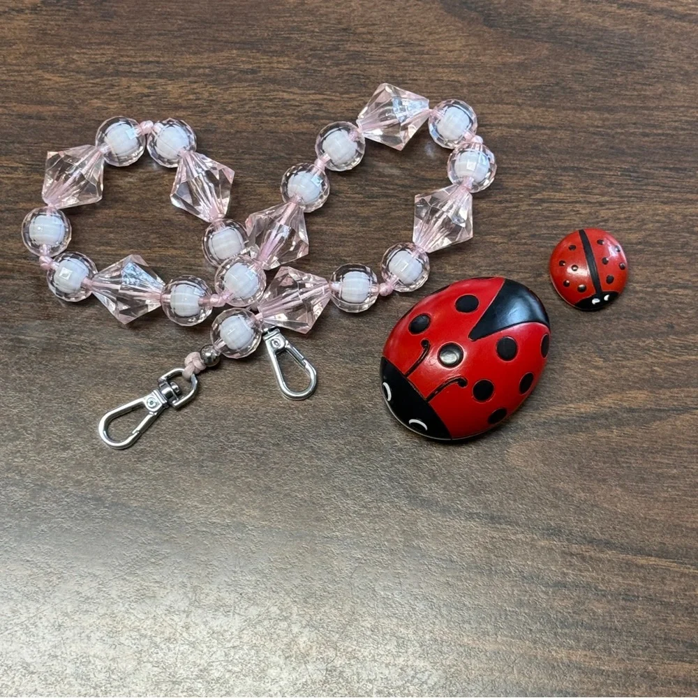 Bandolier Pink Beaded Phone Strap Chain